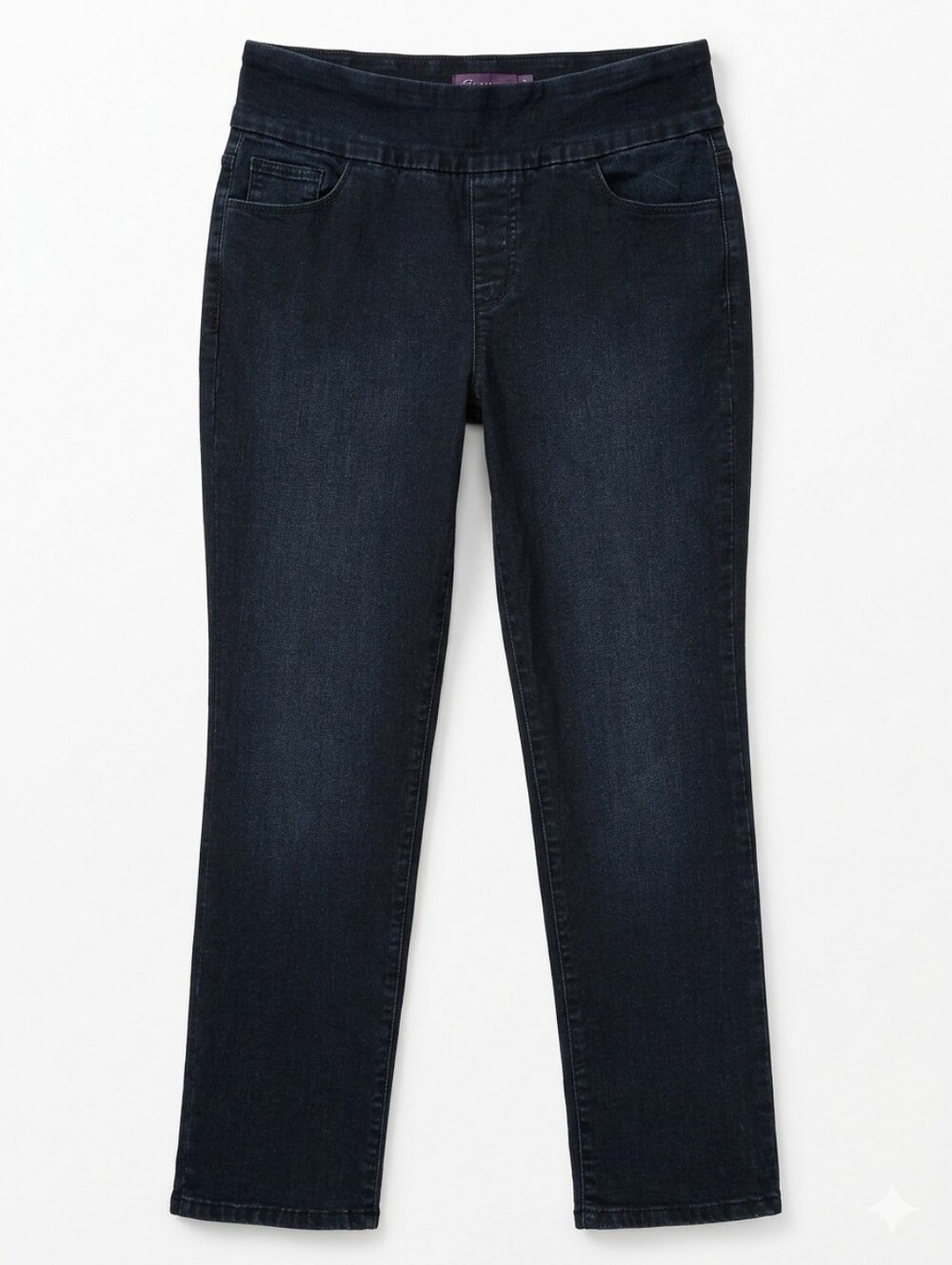 Gloria Vanderbilt Dark Wash Pull On Straight Leg Comfort Jeans Size 14P PETITE